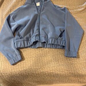 All in Motion Blue Cropped lightweight jacket